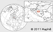 Blank Location Map of Jasenovac