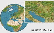 Satellite Location Map of Jasenovac