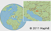 Savanna Style Location Map of the area around 45° 10' 22" N, 17° 4' 30" E