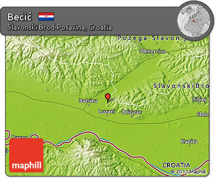 Physical 3D Map of Bečić