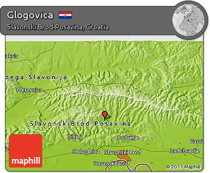 Physical 3D Map of Glogovica