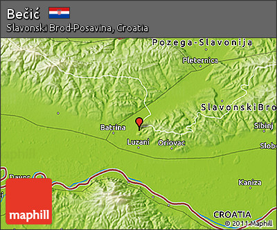 Physical 3D Map of Bečić