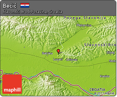 Physical 3D Map of Bečić