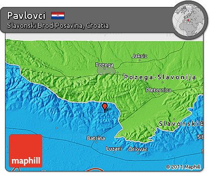 Political 3D Map of Pavlovci