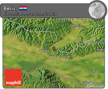 Satellite 3D Map of Bečić