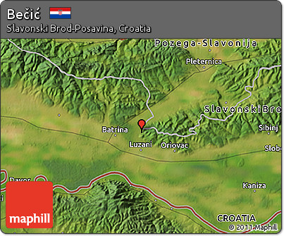 Satellite 3D Map of Bečić