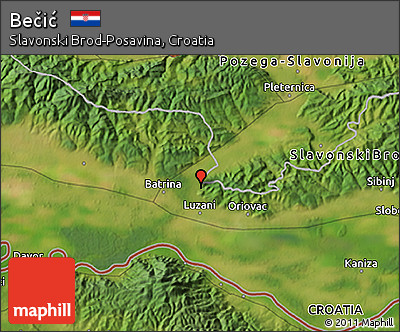 Satellite 3D Map of Bečić