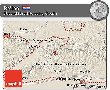 Shaded Relief 3D Map of Brčino