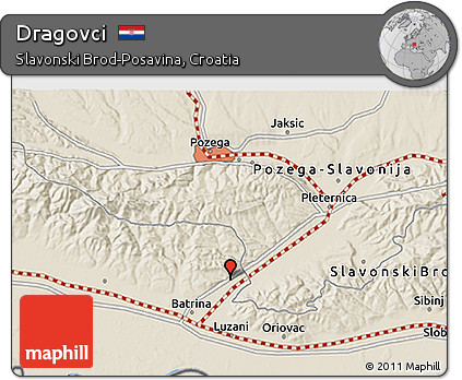 Shaded Relief 3D Map of Dragovci