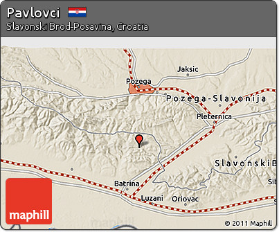 Shaded Relief 3D Map of Pavlovci