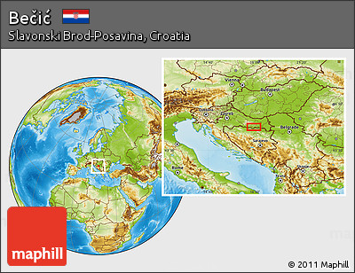 Physical Location Map of Bečić