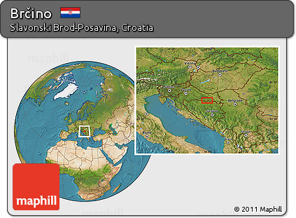 Satellite Location Map of Brčino
