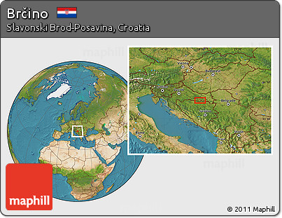 Satellite Location Map of Brčino