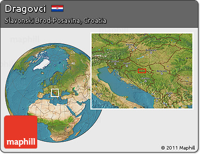 Satellite Location Map of Dragovci