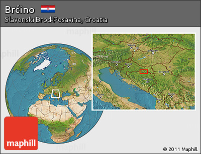 Satellite Location Map of Brčino