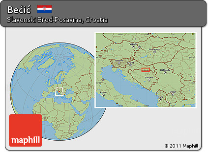 Savanna Style Location Map of Bečić