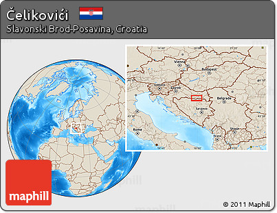 Shaded Relief Location Map of Čelikovići