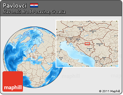 Shaded Relief Location Map of Pavlovci