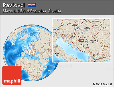 Shaded Relief Location Map of Pavlovci