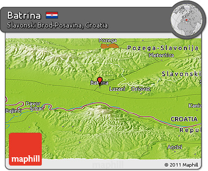 Physical Panoramic Map of Batrina