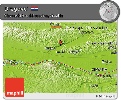 Physical Panoramic Map of Dragovci