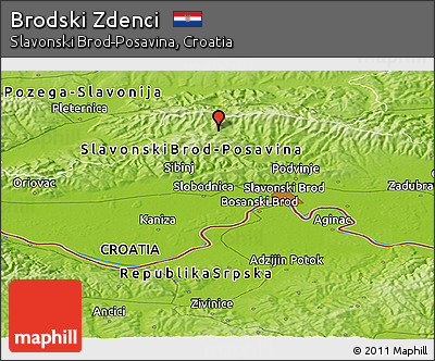 Physical Panoramic Map of Brodski Zdenci