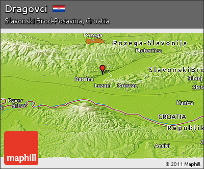 Physical Panoramic Map of Dragovci