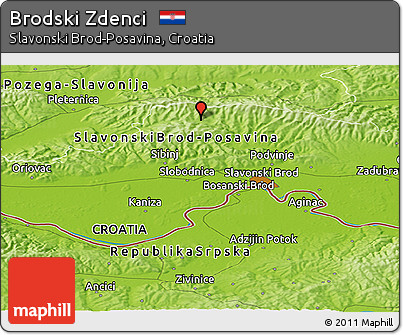 Physical Panoramic Map of Brodski Zdenci