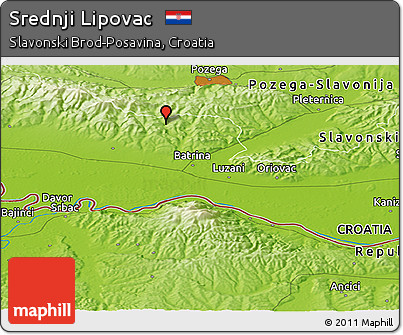 Physical Panoramic Map of Srednji Lipovac
