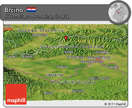 Satellite Panoramic Map of Brčino