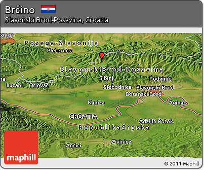 Satellite Panoramic Map of Brčino