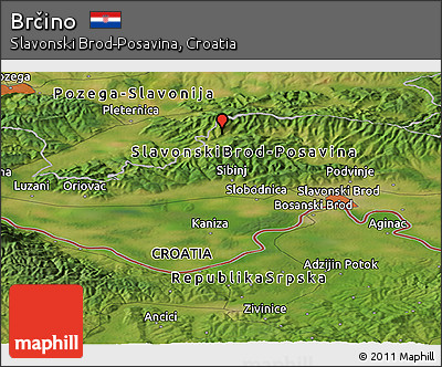Satellite Panoramic Map of Brčino