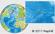 Physical Location Map of the area around 45° 10' 22" N, 17° 46' 29" W
