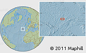Savanna Style Location Map of the area around 45° 10' 22" N, 17° 46' 29" W, hill shading