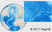 Shaded Relief Location Map of the area around 45° 10' 22" N, 17° 46' 29" W