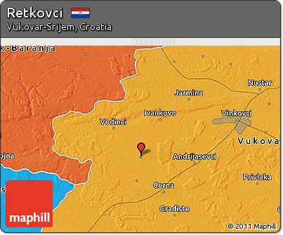 Political 3D Map of Retkovci