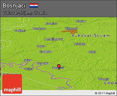 Physical Panoramic Map of Bošnjaci