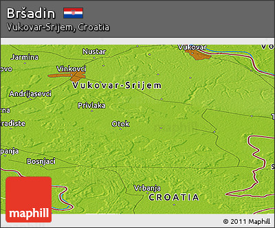 Physical Panoramic Map of Bršadin