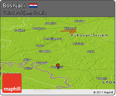 Physical Panoramic Map of Bošnjaci