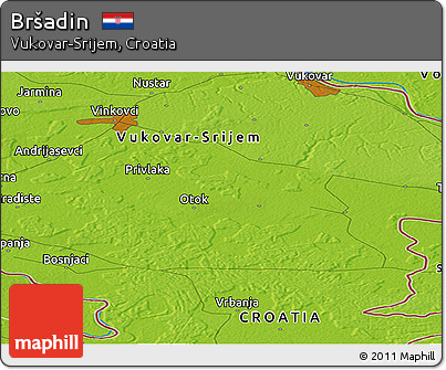 Physical Panoramic Map of Bršadin