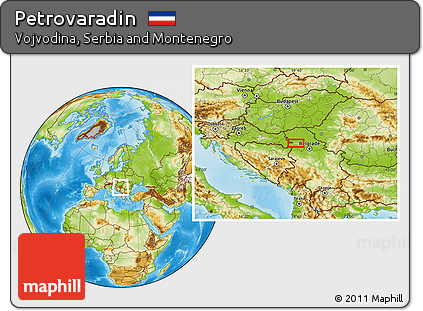 Physical Location Map of Petrovaradin