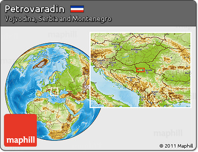 Physical Location Map of Petrovaradin