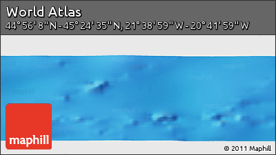 Shaded Relief Panoramic Map of the Area around 45° 10' 22" N, 21° 10' 29" W
