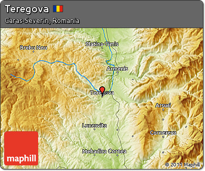 Physical 3D Map of Teregova