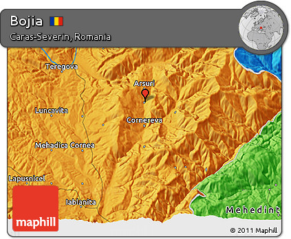 Political 3D Map of Bojia