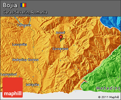 Political 3D Map of Bojia