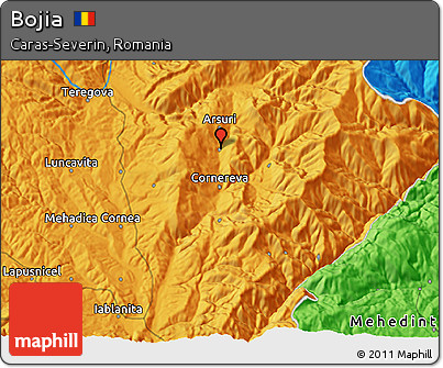 Political 3D Map of Bojia