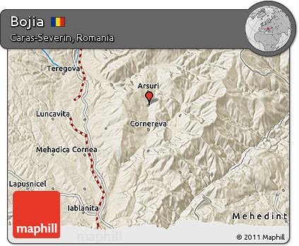 Shaded Relief 3D Map of Bojia