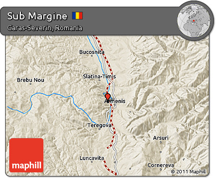 Shaded Relief 3D Map of Sub Margine