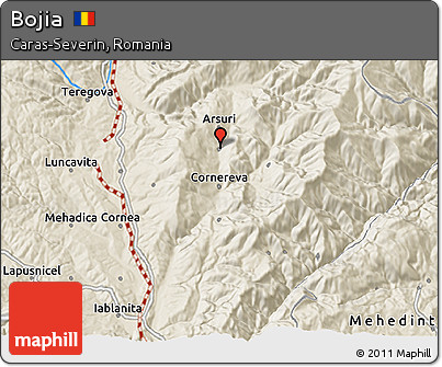 Shaded Relief 3D Map of Bojia